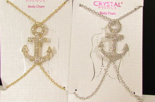 New Women Gold / Silver Metal Body Chain Jewelry Sailor Pendant Fashion Necklace Anchor - alwaystyle4you - 3