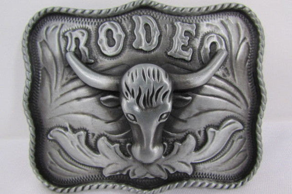 New Men Antique Silver Metal Cowboy Western 3D Belt Buckle Rodeo Bull Head Skull - alwaystyle4you - 2