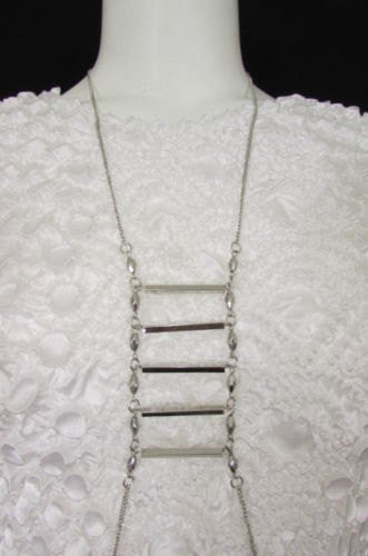 Silver Metal Classic Body Chain Sexy Ladder Long Necklace New Women Trendy Fashion Jewelry