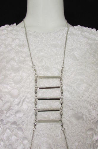 New Women Silver Metal Classic Body Chain Sexy Ladder Trendy Fashion Jewelry Long Necklace - alwaystyle4you - 5