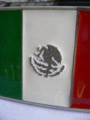 New Men Women Western Mexico Flag Rodeo Cowboy Large Buckle Eagle Green White Red - alwaystyle4you - 2