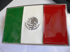 New Men Women Western Mexico Flag Rodeo Cowboy Large Buckle Eagle Green White Red - alwaystyle4you - 1