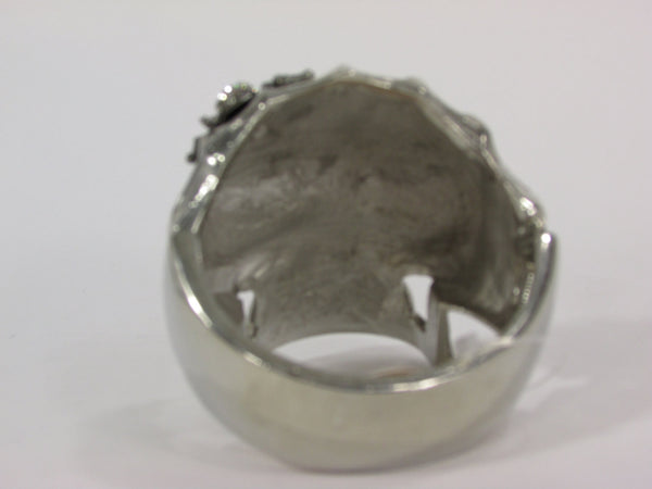 Silver Metal Cuff Bracelet Large Skull Rhinestones Spider Net Mask Skeletons - Halloween New Women Fashion Jewelry - alwaystyle4you - 5