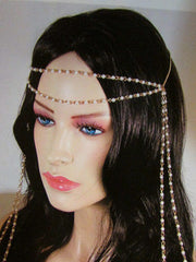 Brand Women Chic Gold Metal 80'S Stylish Long Head Chain Lightweight  Imitation Pearls Beads Fashion Jewelry - alwaystyle4you - 1