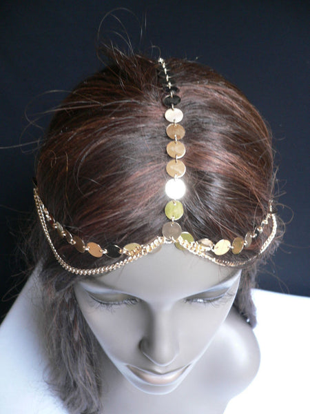 One Size New Women Gold Chic Headband Head Waves Metal Chain Jewelry Hair Piece Trendy Fashionable - alwaystyle4you - 4