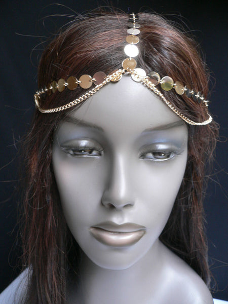 One Size New Women Gold Chic Headband Head Waves Metal Chain Jewelry Hair Piece Trendy Fashionable - alwaystyle4you - 1