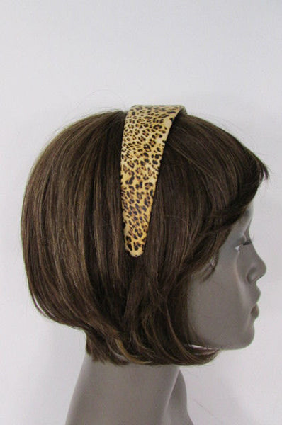 Brand New Women Animal Print Leopard Chic Head Band Trendy Fashion Jewelry Wide Beige Brown - alwaystyle4you - 5