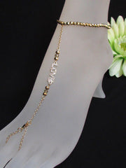 New Women Gold Metal Casual Fashion Anklet Foot Thin Chain Fashion Jewelry Silver LOVE Rhinestones Charm Pool Beach Wedding Party - alwaystyle4you - 3