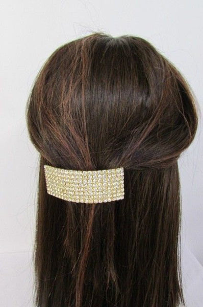 New Rhinestone Gold Women Fashion Metal Head Poinytail Fashion Jewelry Hair Accessories Wedding - alwaystyle4you - 1