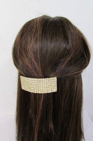 New Rhinestone Gold Women Fashion Metal Head Poinytail Fashion Jewelry Hair Accessories Wedding - alwaystyle4you - 1