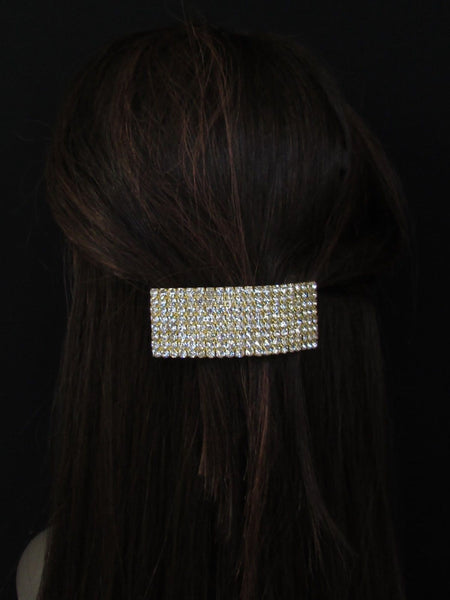 New Rhinestone Gold Women Fashion Metal Head Poinytail Fashion Jewelry Hair Accessories Wedding - alwaystyle4you - 5