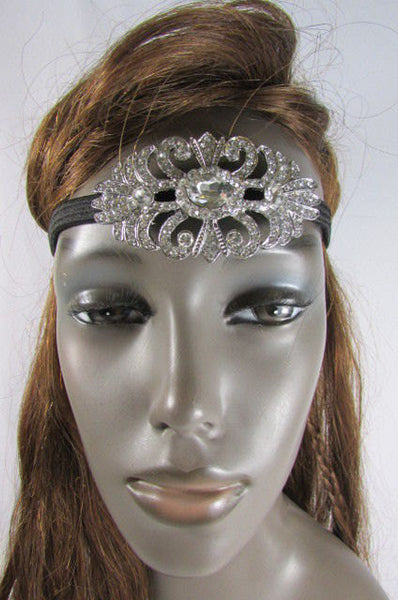 New Rhinestone Silver Women Fashion Metal Side Head Band Forehead Jewelry Hair Accessories Wedding - alwaystyle4you - 1