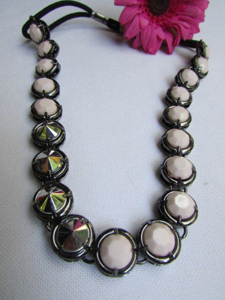 One Size Brand New Women Elastic Head Chain Cream Beads Fashion Hair Piece Jewelry Wedding Party Beach - alwaystyle4you - 2
