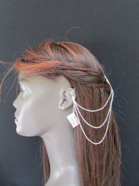 New Rhinestone Silver Cassette Women Fashion Metal Multi French Drapes Jewelry Hair Pin Accessories Wedding - alwaystyle4you - 1