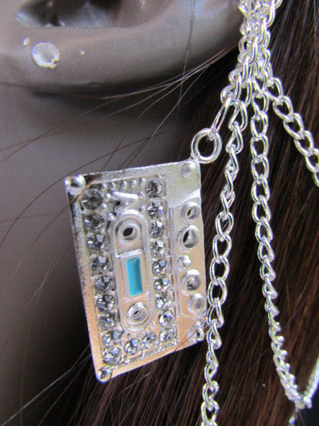New Rhinestone Silver Cassette Women Fashion Metal Multi French Drapes Jewelry Hair Pin Accessories Wedding - alwaystyle4you - 5