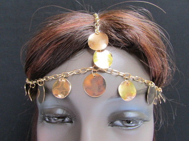 New Gold Women Fashion Multi Circlet Coin Bead Metal Head Chain Forehead Fashion Jewelry Hair Accessories - alwaystyle4you - 1