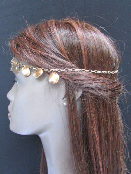 New Gold Women Fashion Multi Circlet Coin Bead Metal Head Chain Forehead Fashion Jewelry Hair Accessories - alwaystyle4you - 5