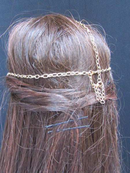 New Gold Women Fashion Multi Circlet Coin Bead Metal Head Chain Forehead Fashion Jewelry Hair Accessories - alwaystyle4you - 3