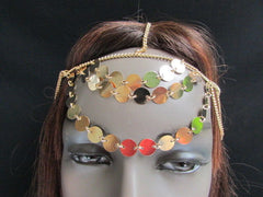 Brand New Gold Women Fashion Multi Circlet Coin Bead Metal Head Chain Forehead Fashion Jewelry Hair Accessories Beach Party - alwaystyle4you - 1