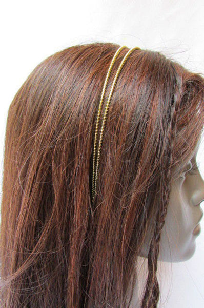 New Trendy Women Gold Metal Chain Rhinestones Headband Fashion Jewelry Hair Accessories Wedding - alwaystyle4you - 5