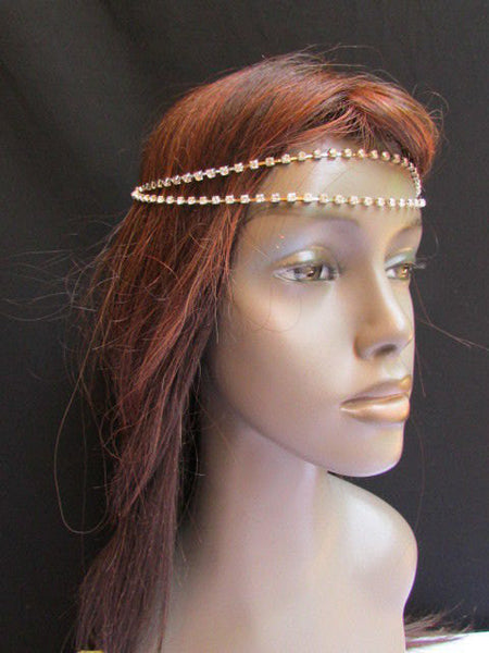 Brand New One Size Brand New Women Silver Metal Head Chain Rhinestones Fashion Hair Piece Jewelry Wedding Party Beach - alwaystyle4you - 4