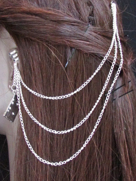 New Rhinestone Silver Cassette Women Fashion Metal Multi French Drapes Jewelry Hair Pin Accessories Wedding - alwaystyle4you - 3