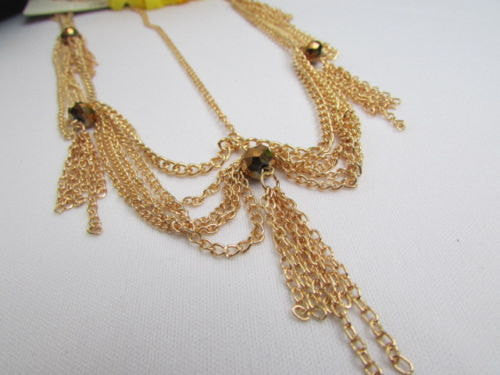Brand New Women Chic Gold Metal Egyption Stylish Long Head Chain Lightweight Beads Fashion Jewelry - alwaystyle4you - 3
