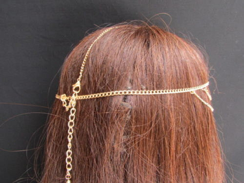 New Women Gold Metal Head Multi Side Chain Trendy Fashion Jewelry Triangle Silver Rhinestones - alwaystyle4you - 4