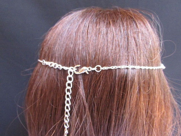 Brand New One Size Brand New Women Silver Metal Head Chain Rhinestones Fashion Hair Piece Jewelry Wedding Party Beach - alwaystyle4you - 5