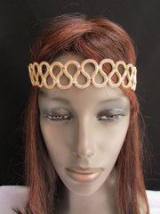 New Rhinestone Gold Women Fashion Metal Head Band Elegant Style Forehead Jewelry Hair Accessories - alwaystyle4you - 1