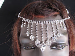New Women Silver Rhinestones Fashion Drapes Metal Head Chain Fashion Jewelry Hair Accessories Wedding - alwaystyle4you - 1