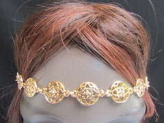 One Size Brand New Women Elastic Head Chain Gold Stars Fashion Hair Piece Jewelry Wedding - alwaystyle4you - 1