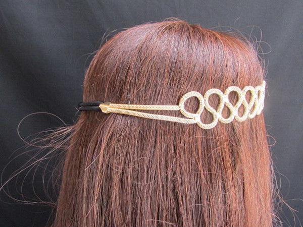 New Rhinestone Gold Women Fashion Metal Head Band Elegant Style Forehead Jewelry Hair Accessories - alwaystyle4you - 4