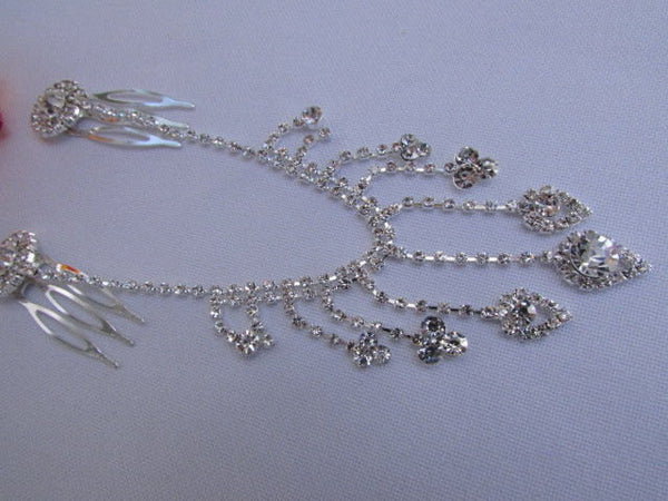 New Women Silver Rhinestones Fashion Drapes Metal Head Chain Fashion Jewelry Hair Accessories Wedding - alwaystyle4you - 3