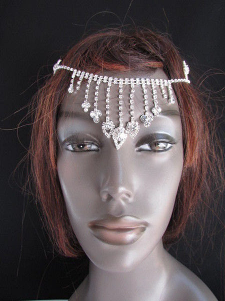 New Women Silver Rhinestones Fashion Drapes Metal Head Chain Fashion Jewelry Hair Accessories Wedding - alwaystyle4you - 5