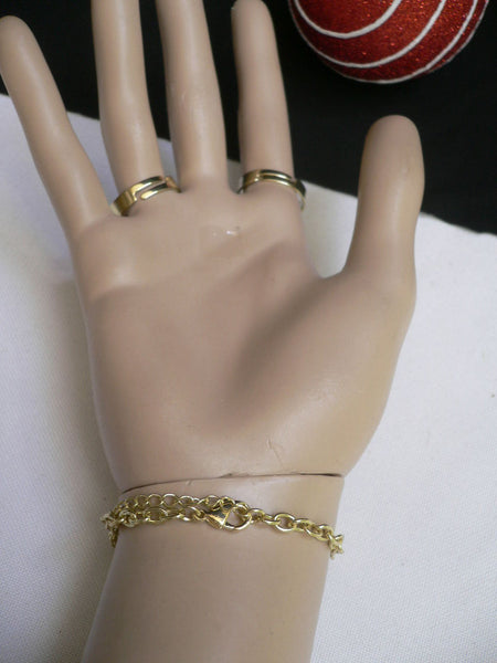 New Women Trendy Gold Black Rhinestone Arrows Metal Hand Chain Slave Ring Fashion Body Chain Bracelet Slave Ring Beach Party - alwaystyle4you - 5