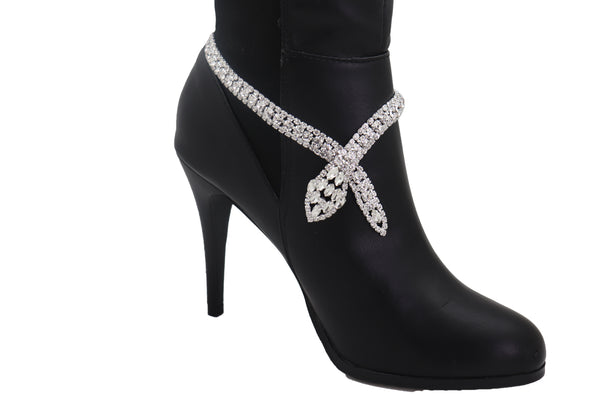Brand New Women Gold Metal Boot Chain Bracelet Western Shoe Bot Tie Ribbon Charm Jewelry