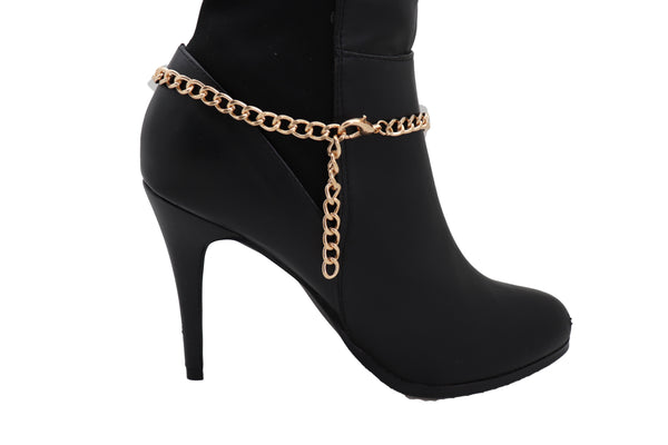 Brand New Women Gold Metal Boot Chain Bracelet Anklet Heel Shoe Butterfly Charm Jewelry