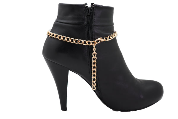 Brand New Women Gold Metal Boot Chain Bracelet Anklet Heel Shoe Butterfly Charm Jewelry