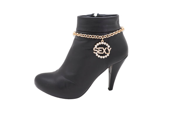 Women Gold Metal Chain Boot Bracelet Anklet Shoe SEXY Charm Hip Hop Street Fashion Jewelry