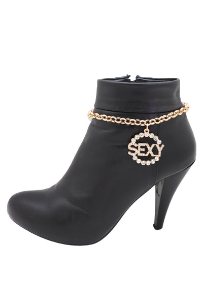 Women Gold Metal Chain Boot Bracelet Anklet Shoe SEXY Charm Hip Hop Street Fashion Jewelry