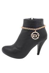 Women Gold Metal Chain Boot Bracelet Anklet Shoe SEXY Charm Hip Hop Street