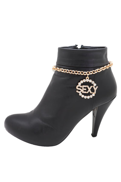 Brand New Women Gold Metal Chain Boot Bracelet Anklet Shoe SEXY Charm Hood Fashion Jewelry