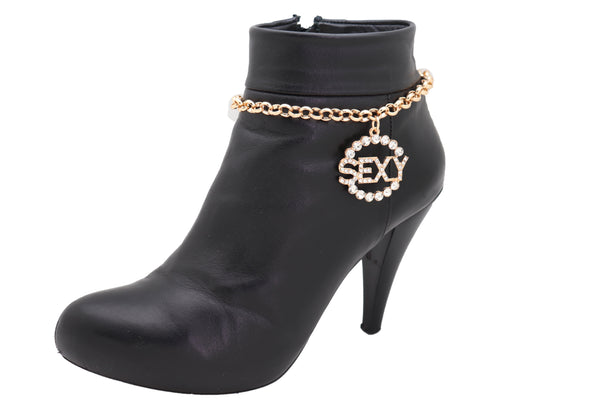 Women Gold Metal Chain Boot Bracelet Anklet Shoe SEXY Charm Hip Hop Street Fashion Jewelry