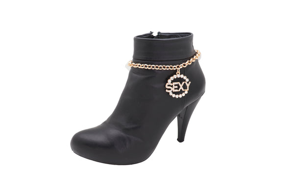 Women Gold Metal Chain Boot Bracelet Anklet Shoe SEXY Charm Hip Hop Street Fashion Jewelry
