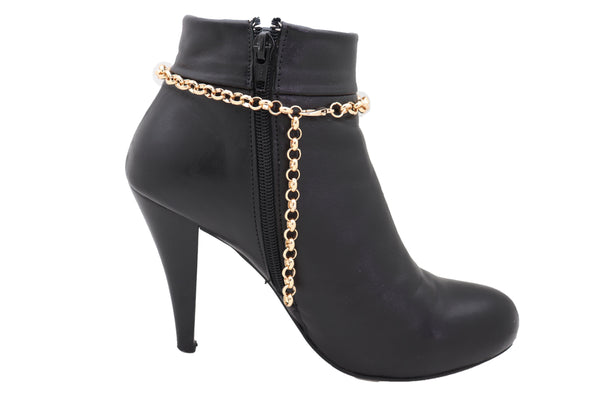 Women Gold Metal Chain Boot Bracelet Anklet Shoe SEXY Charm Hip Hop Street Fashion Jewelry