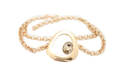 Women Gold Metal Chain Boot Bracelet Shoe Art Deco Charm Bling Artsy Design