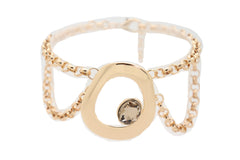 Women Gold Metal Chain Boot Bracelet Shoe Art Deco Charm Bling Artsy Design