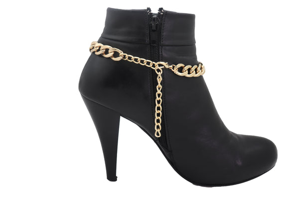 Brand New Women Gold Metal Boot Chain Bracelet Anklet Heel Shoe SINGLE Charm Bling Jewelry