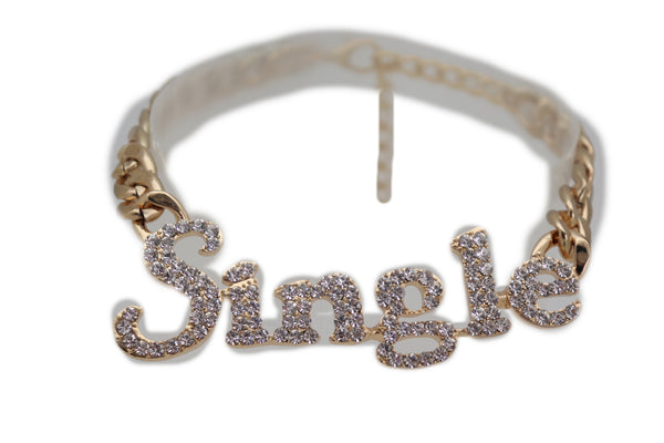Women Gold Metal Boot Chain Bracelet Anklet Heel Shoe SINGLE Charm Bling Jewelry Fancy Dressy Look